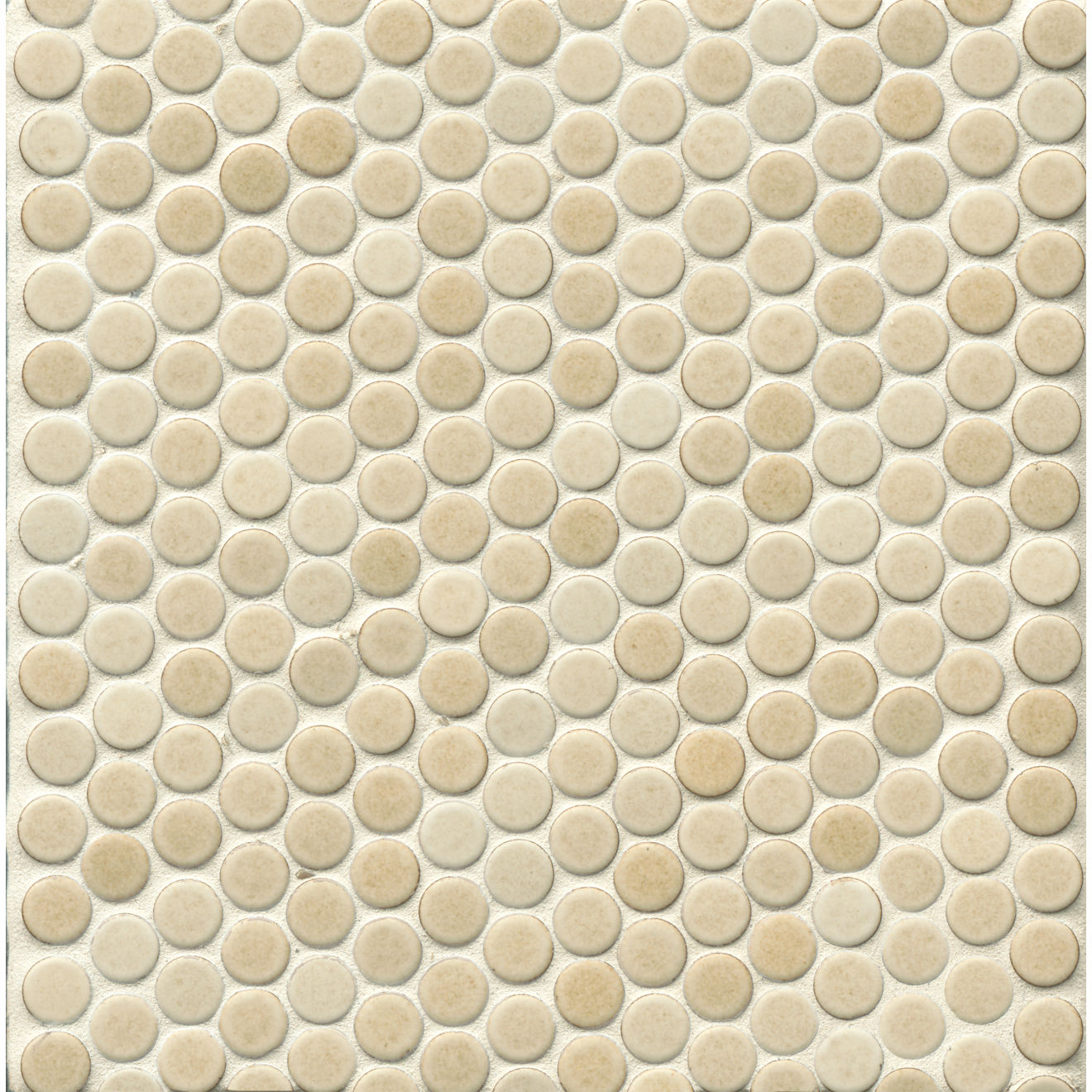 Metallic Silver Buttons Porcelain Penny Round Tile