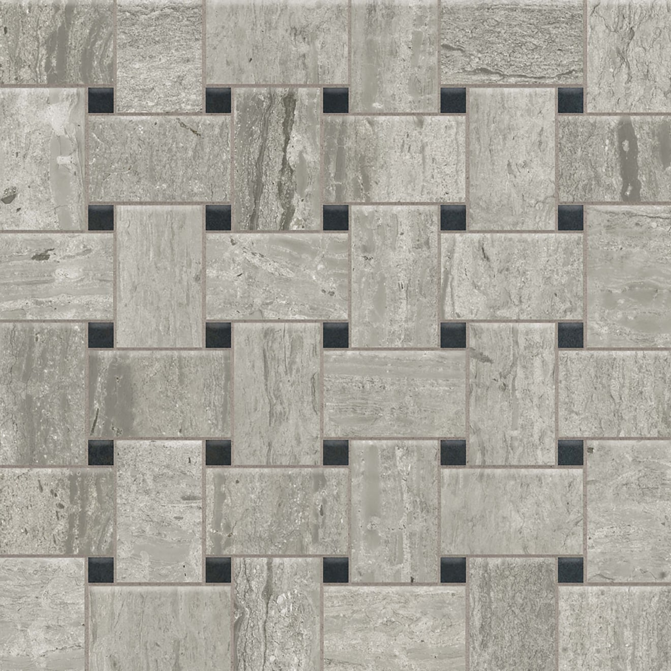 Classic 2 0 2 X 2 Floor Wall Mosaic In Travertino Grigio