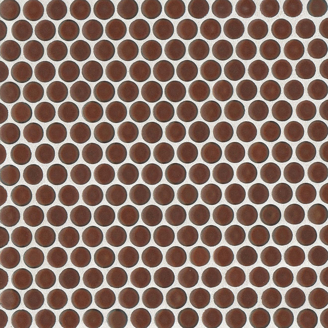 360 3/4" x 3/4" Penny Round Glossy Mosaic in Cardinal