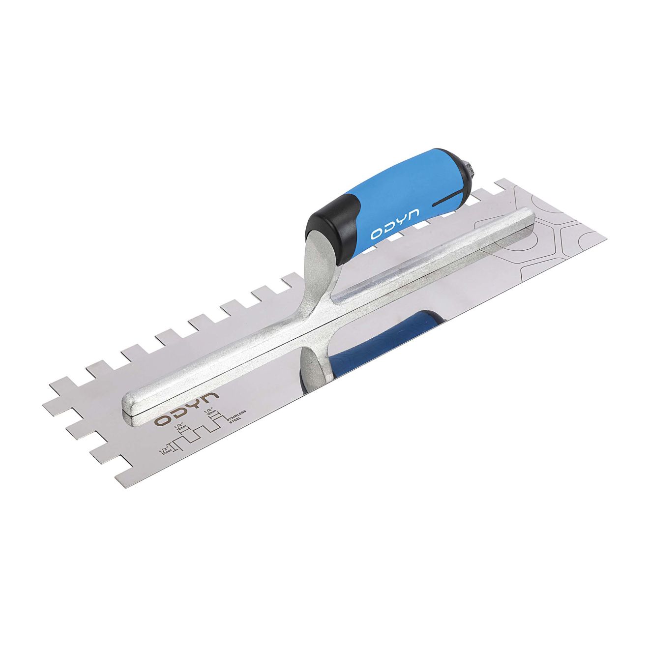 Odyn 16 in. 1/2 in. x 1/2 in. Square-Notch Trowel w/ Comfort Grip
