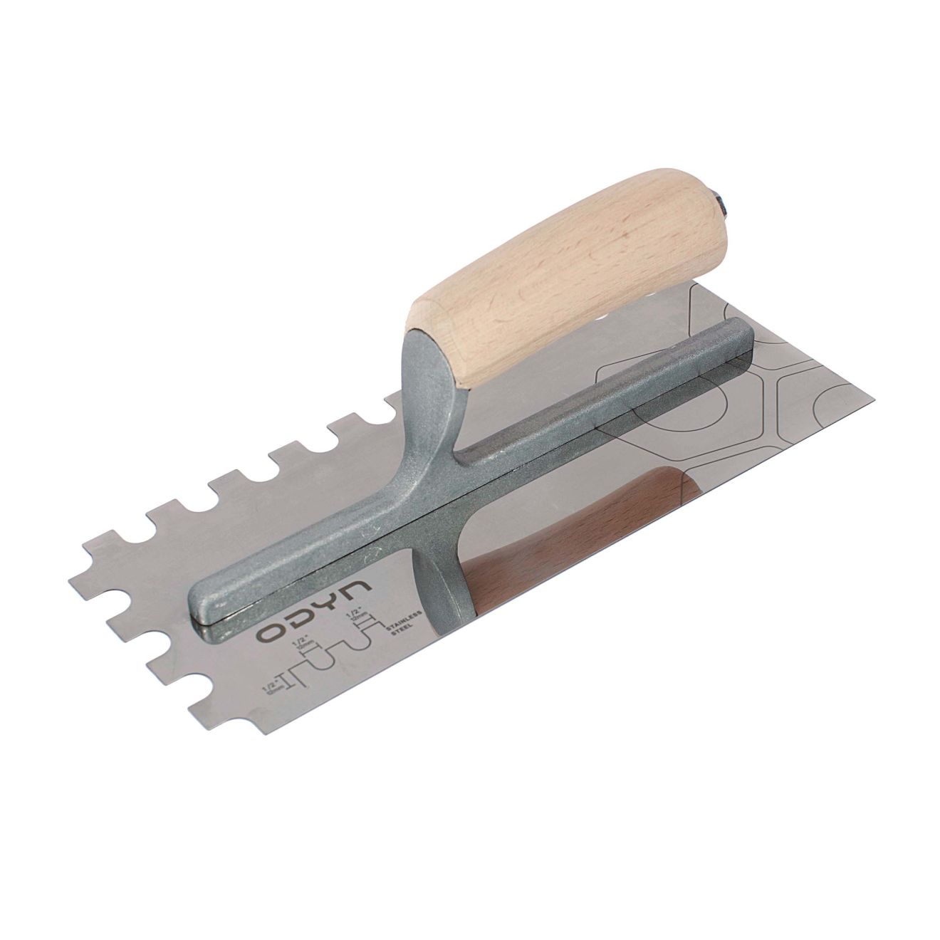 Odyn 11 in. x 1/2 in. x 1/2 in. U-Notch Stainless Steel Trowel
