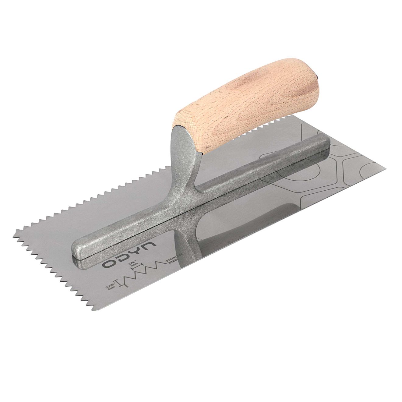 Odyn 11 in. x 1/4 in. x 3/16 in. V-Notch Stainless Steel Trowel