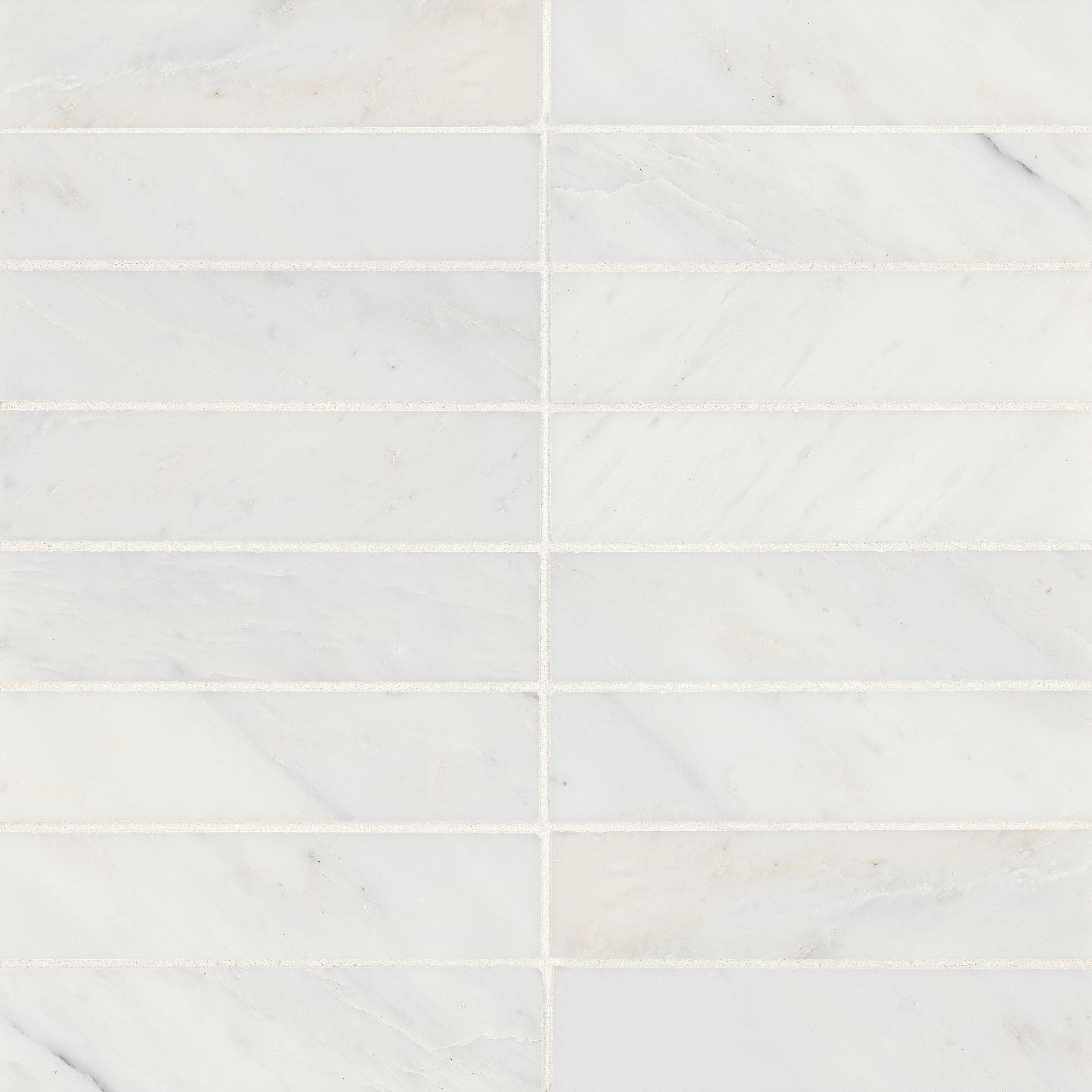 Monet 2 x 8 Honed Marble Decorative Tile in Oriental White