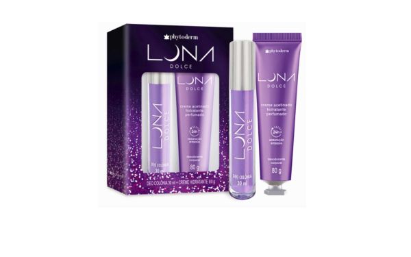 Kit Deo Colônia 30ml + Creme Hidratante Acetinado 80g Phytoderm Luna Dolce