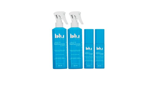 Kit Leave-in Multifuncional 5 em 1 Blu Magic 4und - 250ml e 60ml