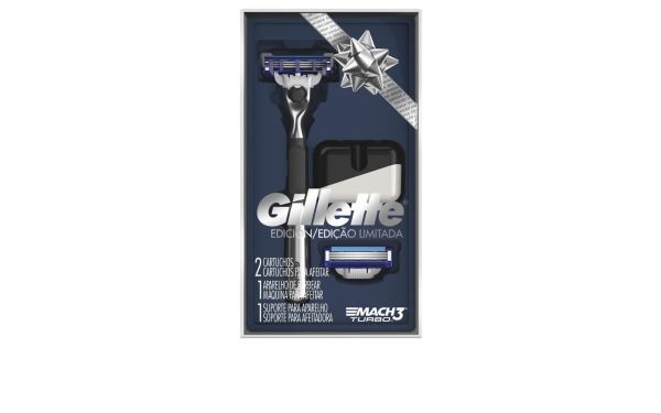Kit Aparelho de Barbear Gillette Mach 3 Turbo Edição Kit Aparelho de Barbear Gillette Mach 3 Turbo Edição