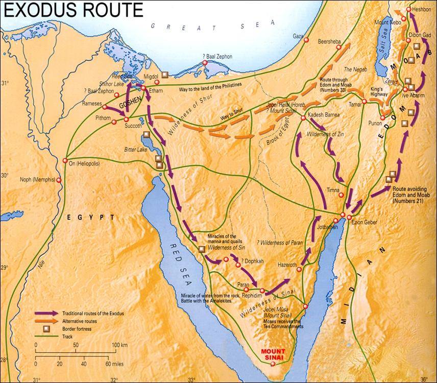 Stages in Israel's Exodus journey