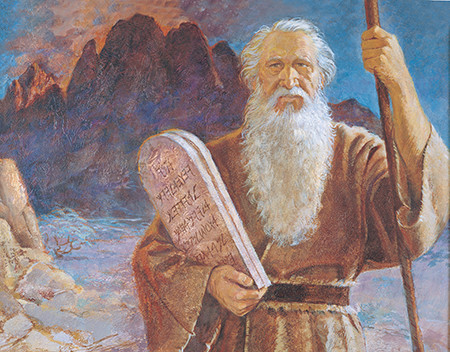 Moses with tablets of stone