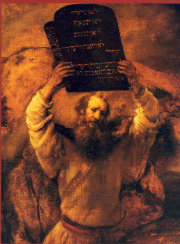 Moses receives the stone tablets