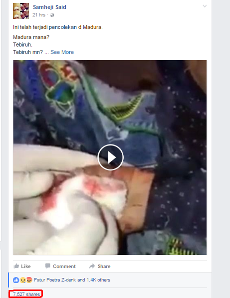 Berita Hoax Viral di Facebook, Penculikan Anak di Mano'an