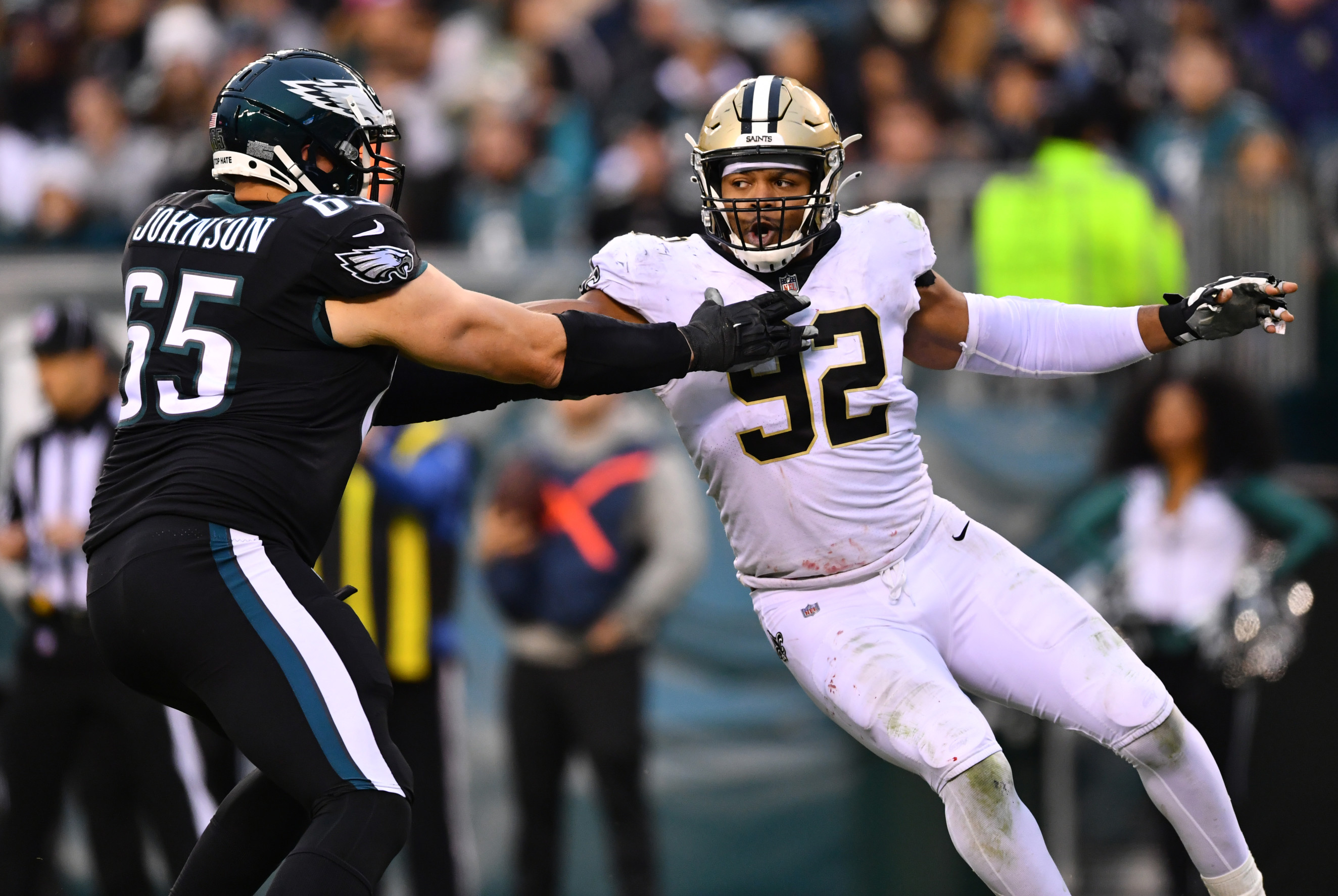 Donte Jackson Carolina Panthers Game-Used #26 White Jersey vs. New York  Giants on October 24 2021