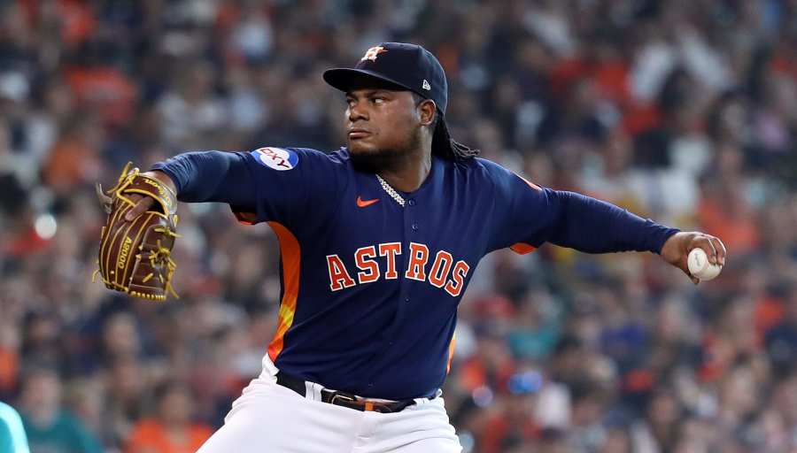 LOS ANGELES, CA - JUNE 24: Houston Astros pitcher Ronel Blanco (56) throws  a pitch during the MLB game between the Houston Astros and the Los Angeles  Dodgers on June 24, 2023