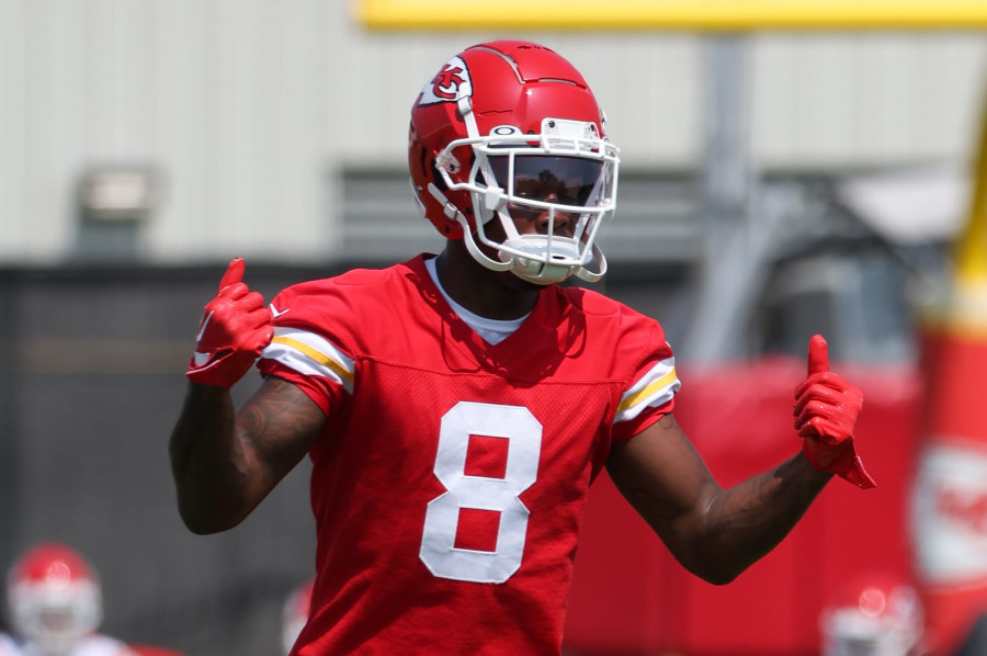 Kansas City Chiefs wide receiver Skyy Moore during OTA's on May 24, News  Photo - Getty Images