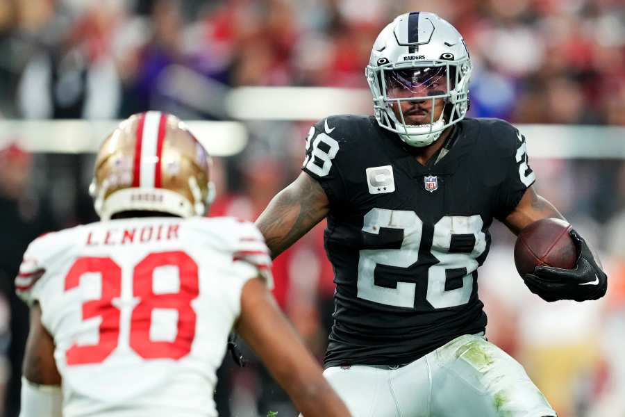 Josh Jacobs Returns To Raiders, Hugs GM Dave Ziegler, Changes Jersey Number