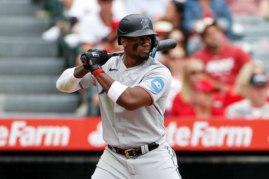 San Diego Padres right fielder Juan Soto throws the ball between innings  during the team's baseball game against the St. Louis Cardinals Wednesday,  Sept. 21, 2022, in San Diego. (AP Photo/Brandon Sloter