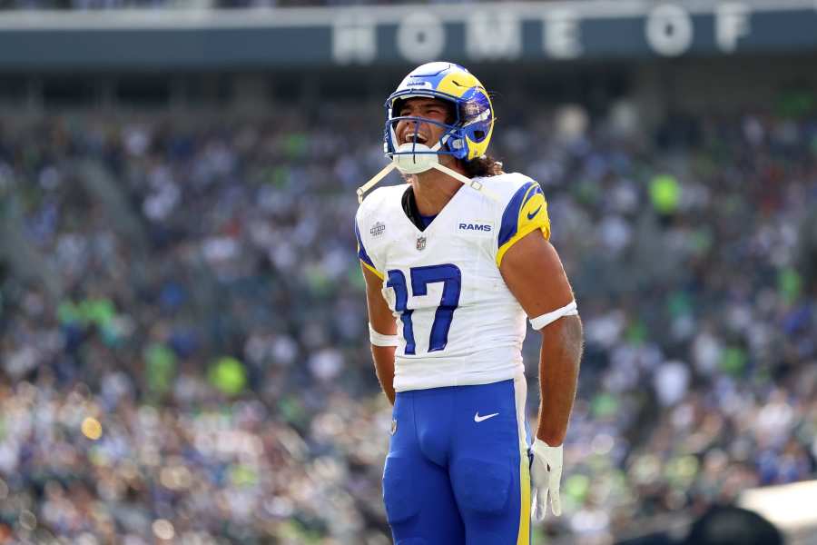 Los Angeles Rams cornerback David Long Jr. (22) takes his stance before an  NFL football game against the San Francisco 49ers, Sunday, Oct. 30, 2022,  in Inglewood, Calif. (AP Photo/Kyusung Gong Stock