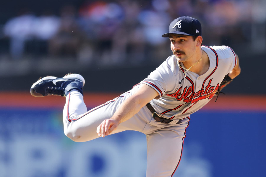 A close up view of Atlanta Braves pitcher Spencer Strider s number 99  News Photo - Getty Images