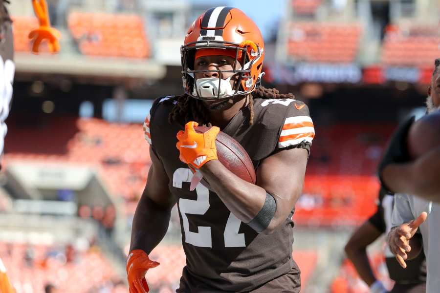 Jadeveon Clowney White Cleveland Browns Player-Issued #90 Throwback Jersey  from the 2021 NFL Season