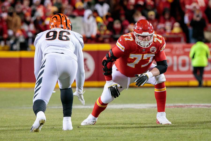 Kansas City Chiefs defensive tackle Khalen Saunders (99) reacts during the  second half of an NFL football game against the San Francisco 49ers in  Santa Clara, Calif., Sunday, Oct. 23, 2022. (AP