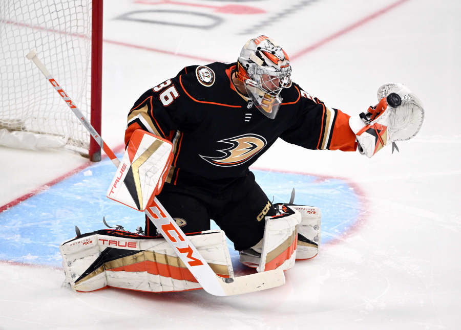 John Gibson Signed Team North America Goalie Cut Jersey