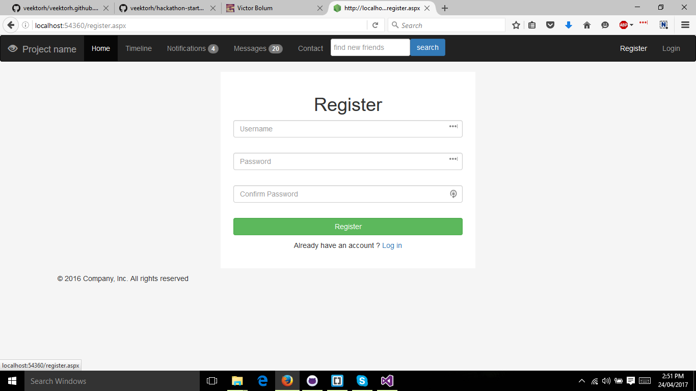 Register screenshot