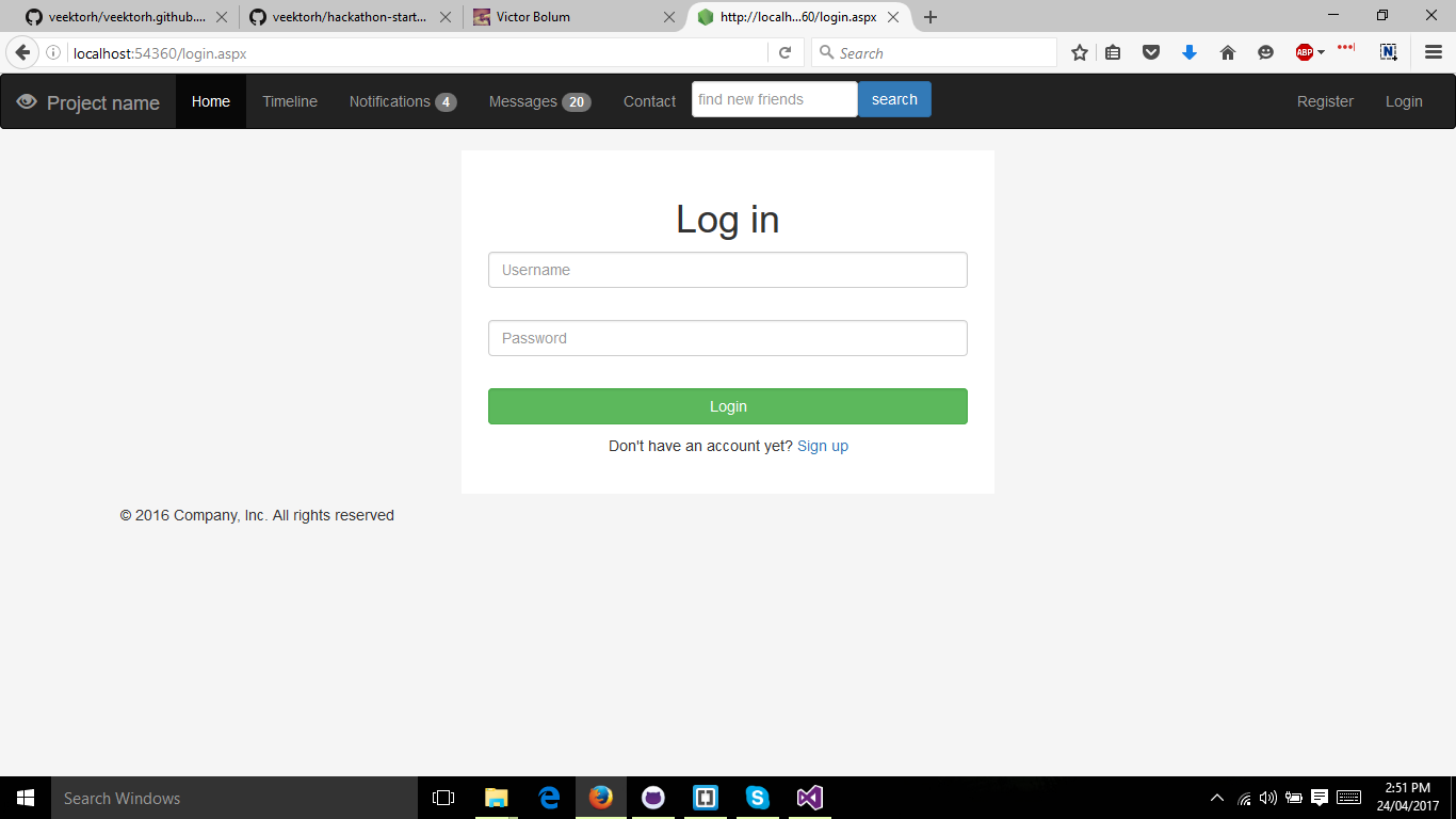Login screenshot