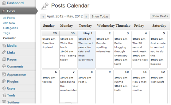 Post Calendar