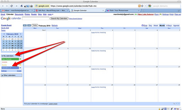 Google calendar