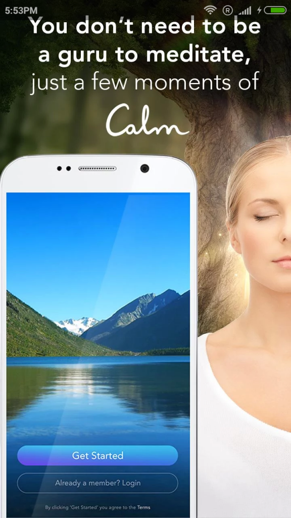 calm app to unplug and relax