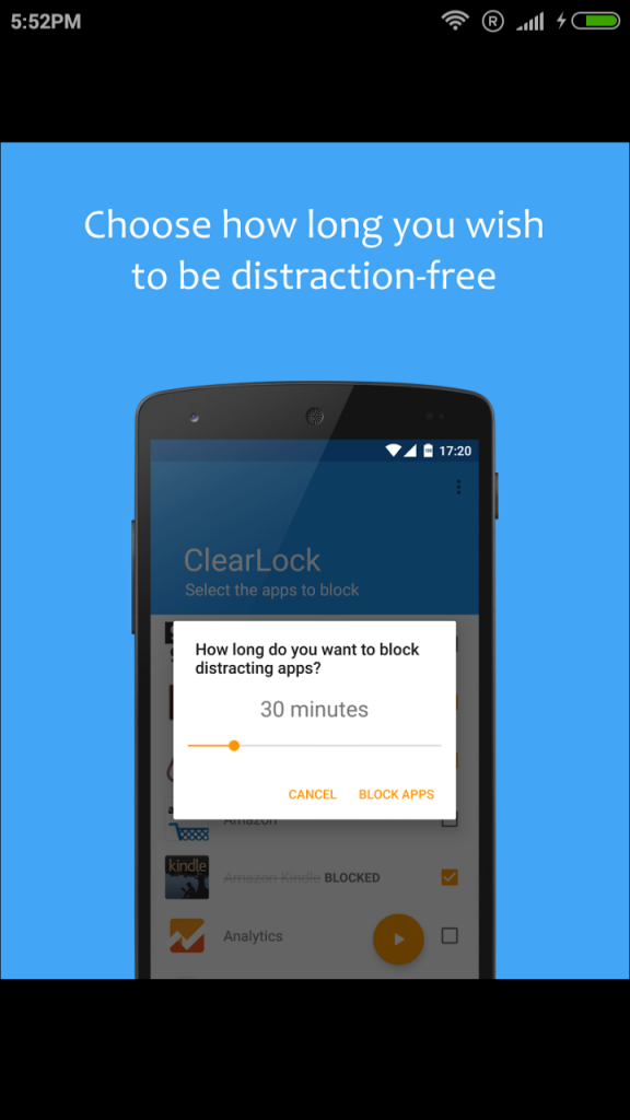 clearlock app to unplug and relax