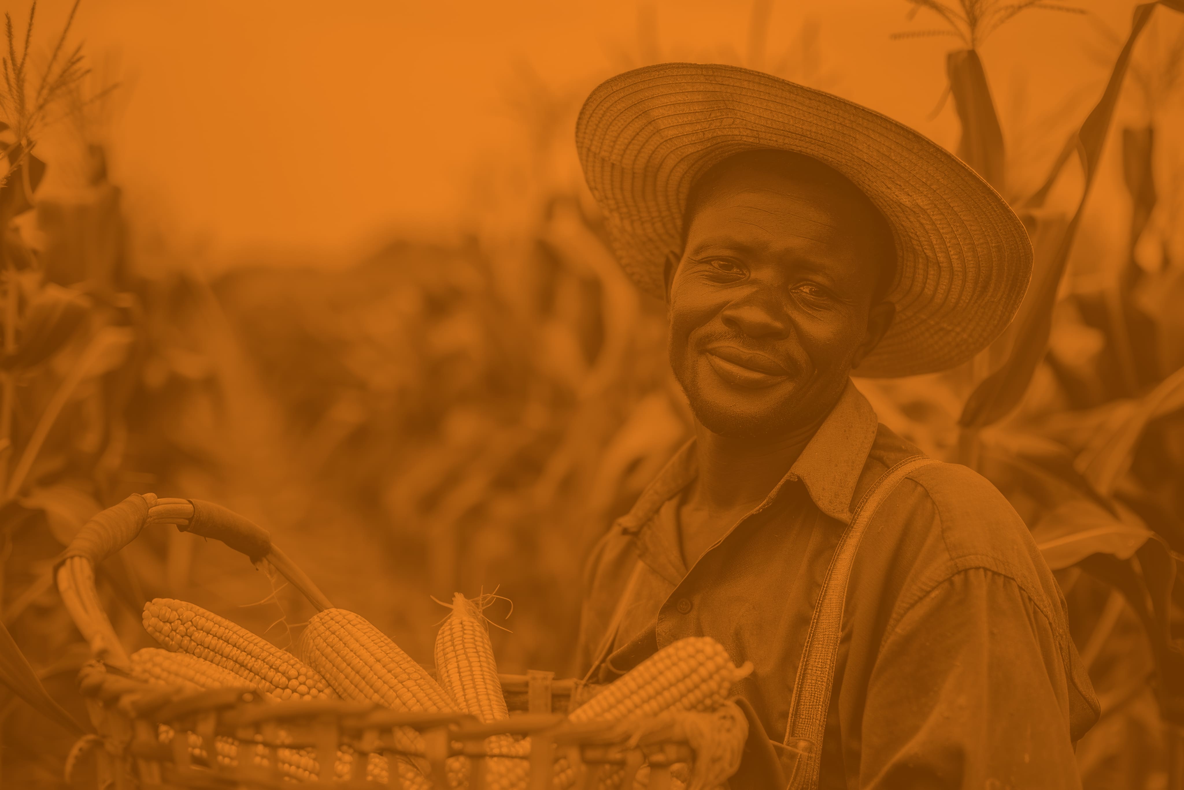 East African farmer with agricultural produce