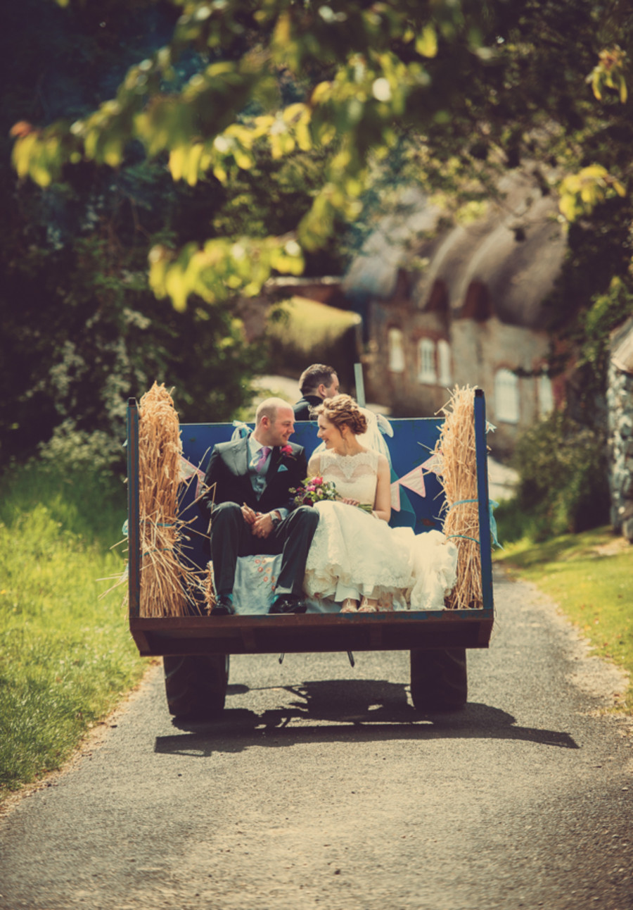 Outdoor | Farm | Barn | Rustic | Barn | Marquee | Tractor | Summer | Marlborough | Peter Smart #Bridebook #RealWedding #WeddingIdeas Bridebook.co.uk 