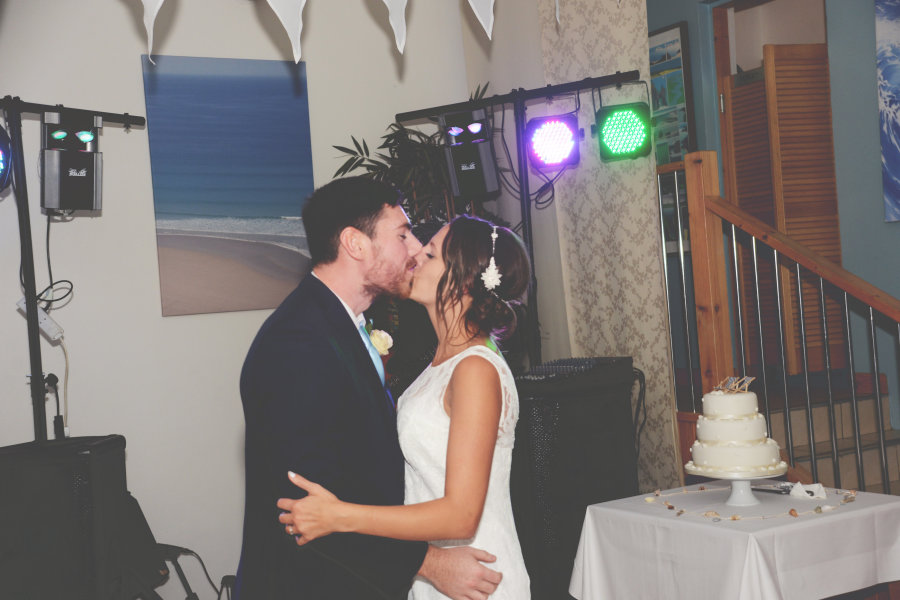 South West | Cornwall | Porthtowan | Autumn | Coastal | DIY | Blue | White | Bar | Real Wedding | Helen Court Photography #Bridebook #RealWedding #WeddingIdeas Bridebook.co.uk 