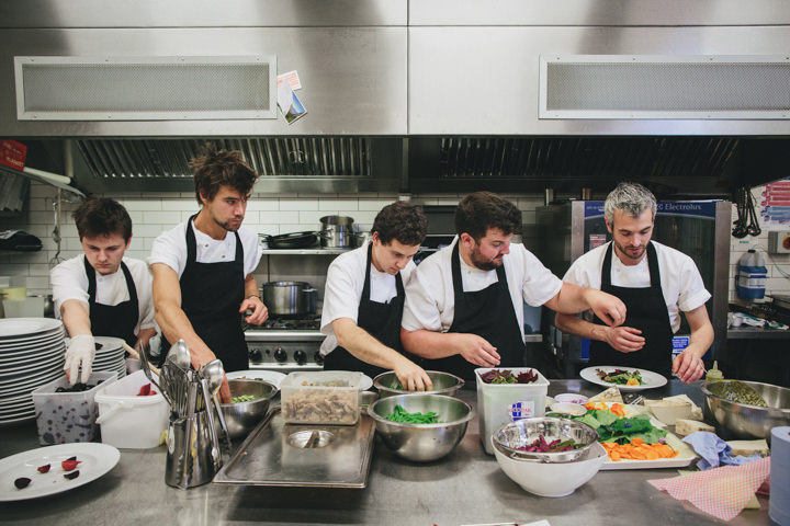 Bridebook.co.uk chefs in action prepping the wedding meal