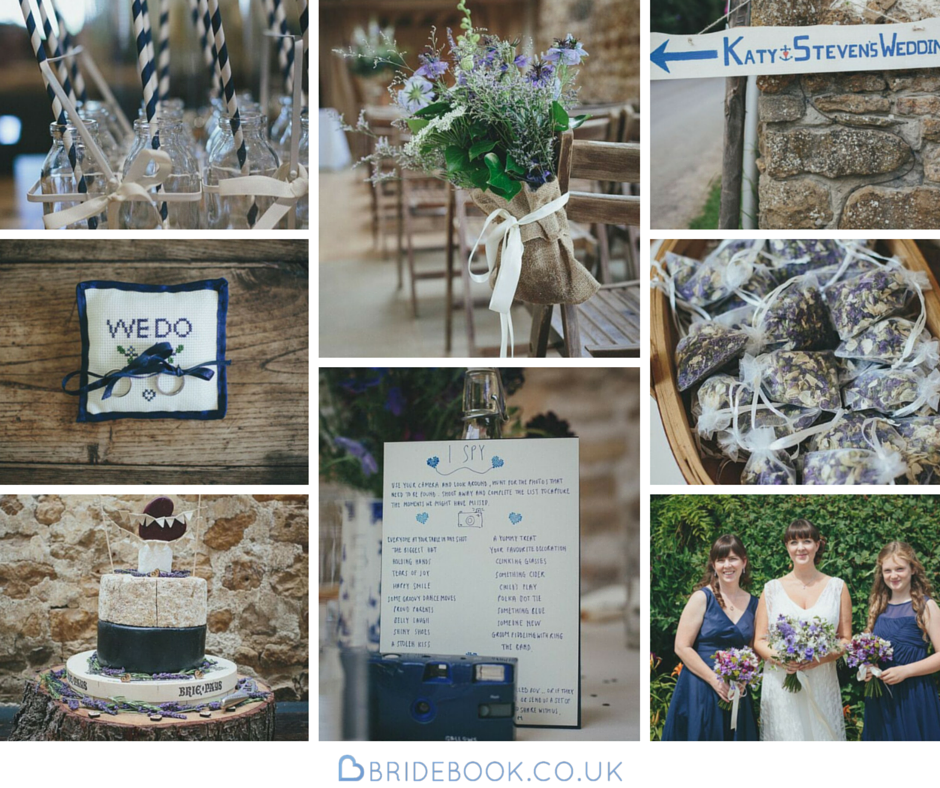 South West | Dorset | Bridport | Summer | DIY | Rustic | Blue | White | Barn | Real Wedding | Helen Lisk Photography #Bridebook #RealWedding #WeddingIdeas Bridebook.co.uk 