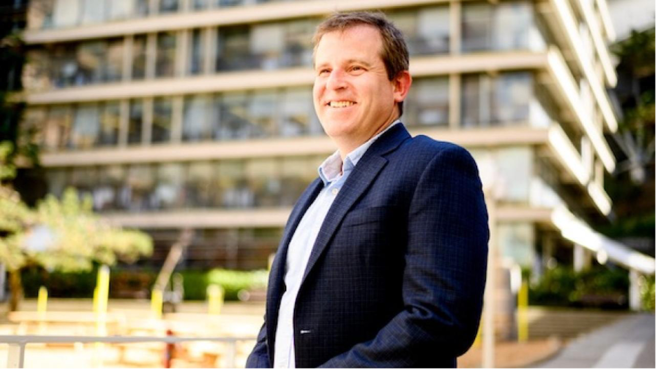 Neuro-oncologist David Solomon, MD, PhD, at the UCSF Mission Bay Campus. Photo by Noah Berger.