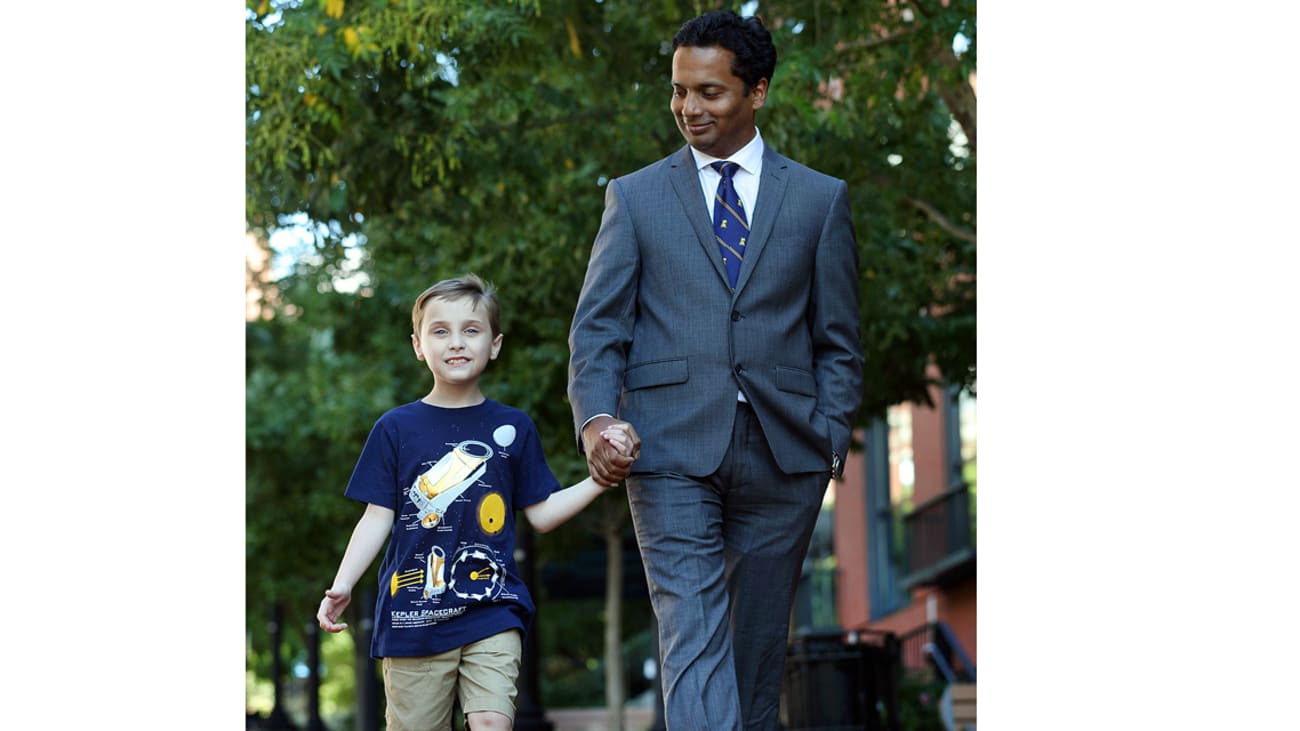 Caleb Schneider (left) is one of Ranjit Varghese’s patients.