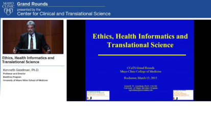 Grand Rounds: Ethics, Health Informatics and Translational Science