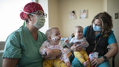 ‘Miracle babies’: Formerly conjoined twins Abigail and Micaela home for Christmas