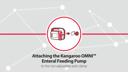 Attaching the Kangaroo OMNI™ pump to the pole clamp