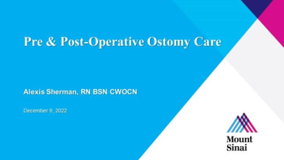 Pre & Post-Operative Ostomy Care