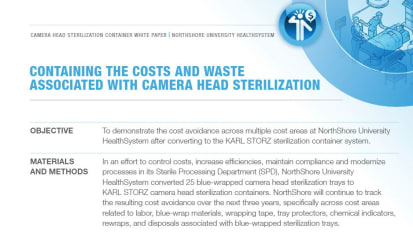 Containing The Costs And Waste Associated With Camera Head Sterilization