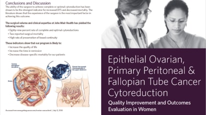 Epithelial Ovarian, Primary Peritoneal & Fallopian Tube Cancer Cytoreduction