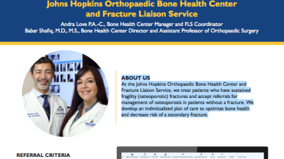 Johns Hopkins Orthopaedic Bone Health Center and Fracture Liaison Service