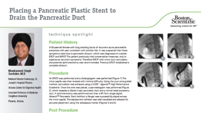 Placing a Pancreatic Plastic Stent to Drain the Pancreatic Duct, presented by Mankanwal Singh Sachdev, M.D