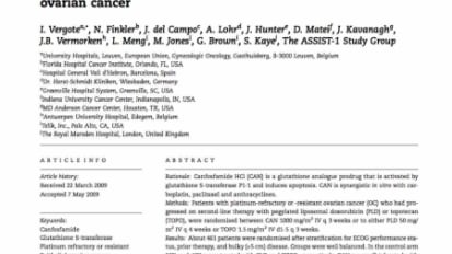 Phase 3 randomised study of canfosfamide (Telcyta, TLK286) versus pegylated liposomal doxorubicin or topotecan as third- line therapy in patients with platinum-refractory or -resistant ovarian cancer