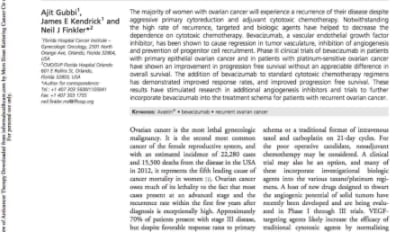 The role of bevacizumab in recurrent, platinum-sensitive ovarian cancer