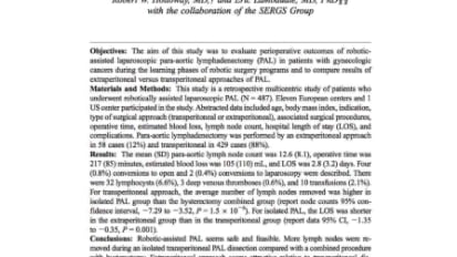 Robotically Assisted Para-aortic Lymphadenectomy: Surgical Results	