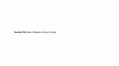 Therapeutic Roles of Heparin Anticoagulants in Cancer and Related Disorders