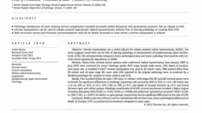 Does a uterine manipulator affect cervical cancer pathology or identification of lymphovascular space involvement?